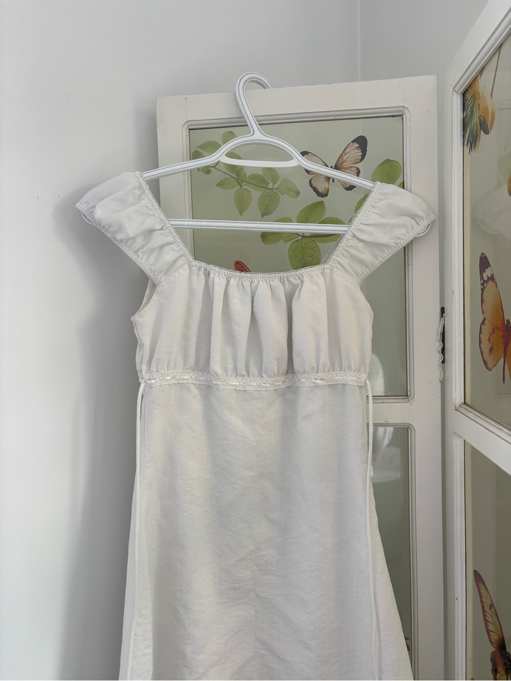 Princess Polly Cream Ruffled Square Neck Sundress